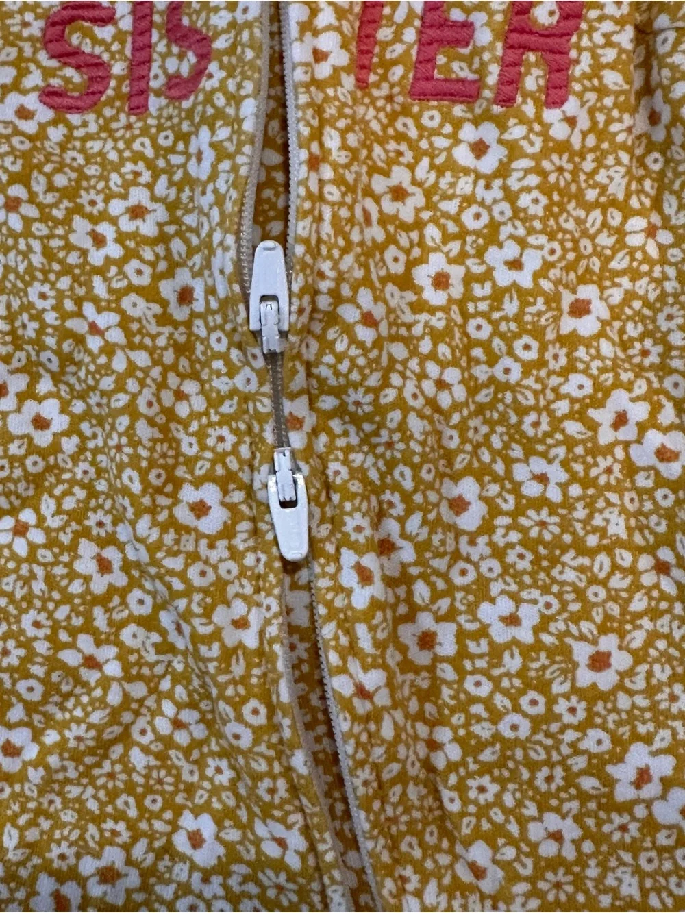 Carter's Yellow Floral 'Little Sister' Footed One-Piece